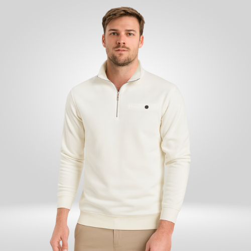Heren Half-Zip Pullover – Comfortabele Sweatshirt met Opstaande Kraag