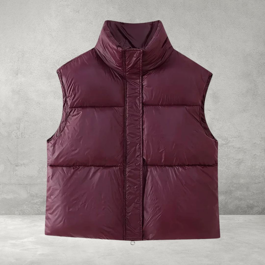Dames Zipper Waistcoat - Slimming Sjas met Staande Hals