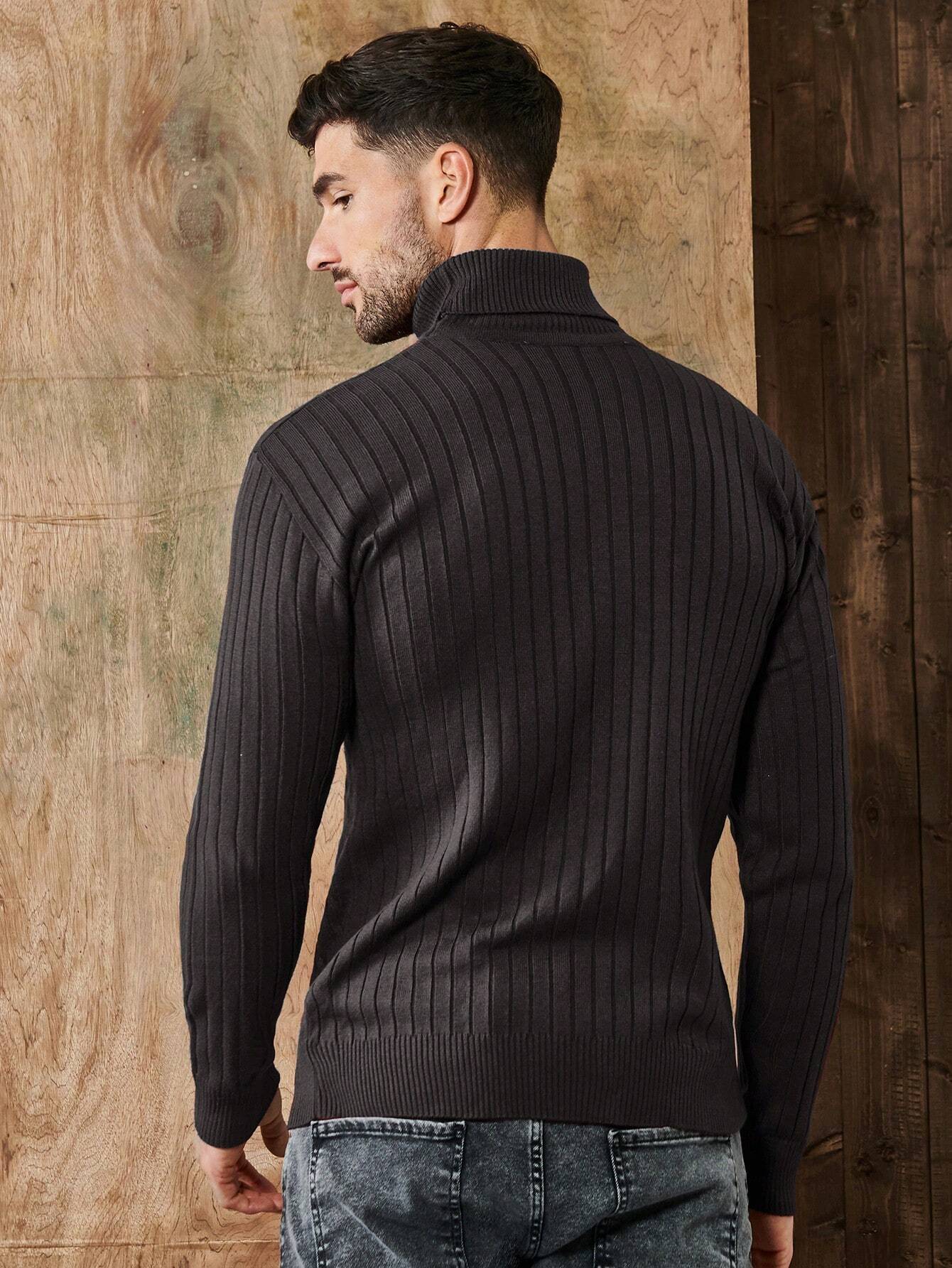 Heren Ribgebreide Coltrui – Klassieke Pullover met Tijdloze Elegant