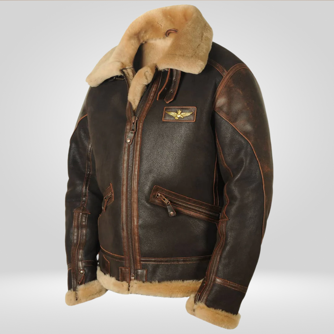 Premium Heren Pilotenjack – Tijdloze Stijl en Comfort
