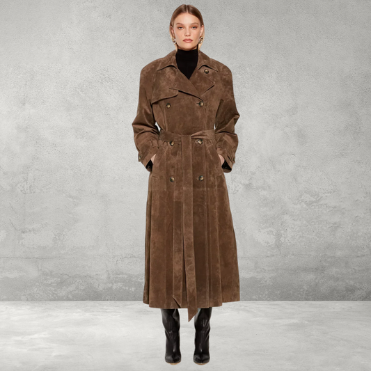 Suede Trenchcoat voor Dames