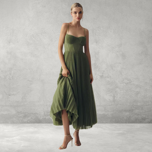 Dames Bustier Midi Jurk – Feestjurk