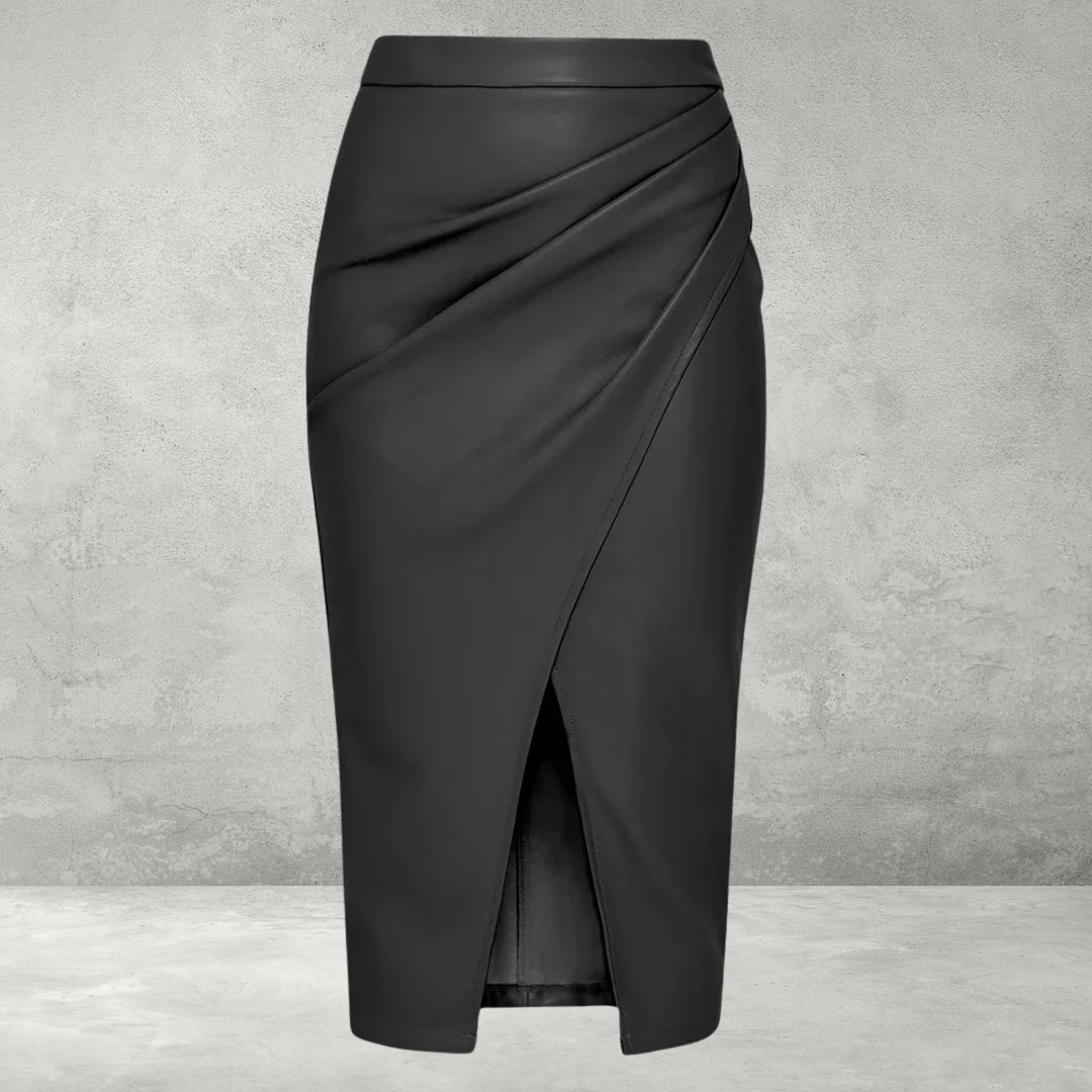Dames Midi Rok – Hoge Taille, Met Rits