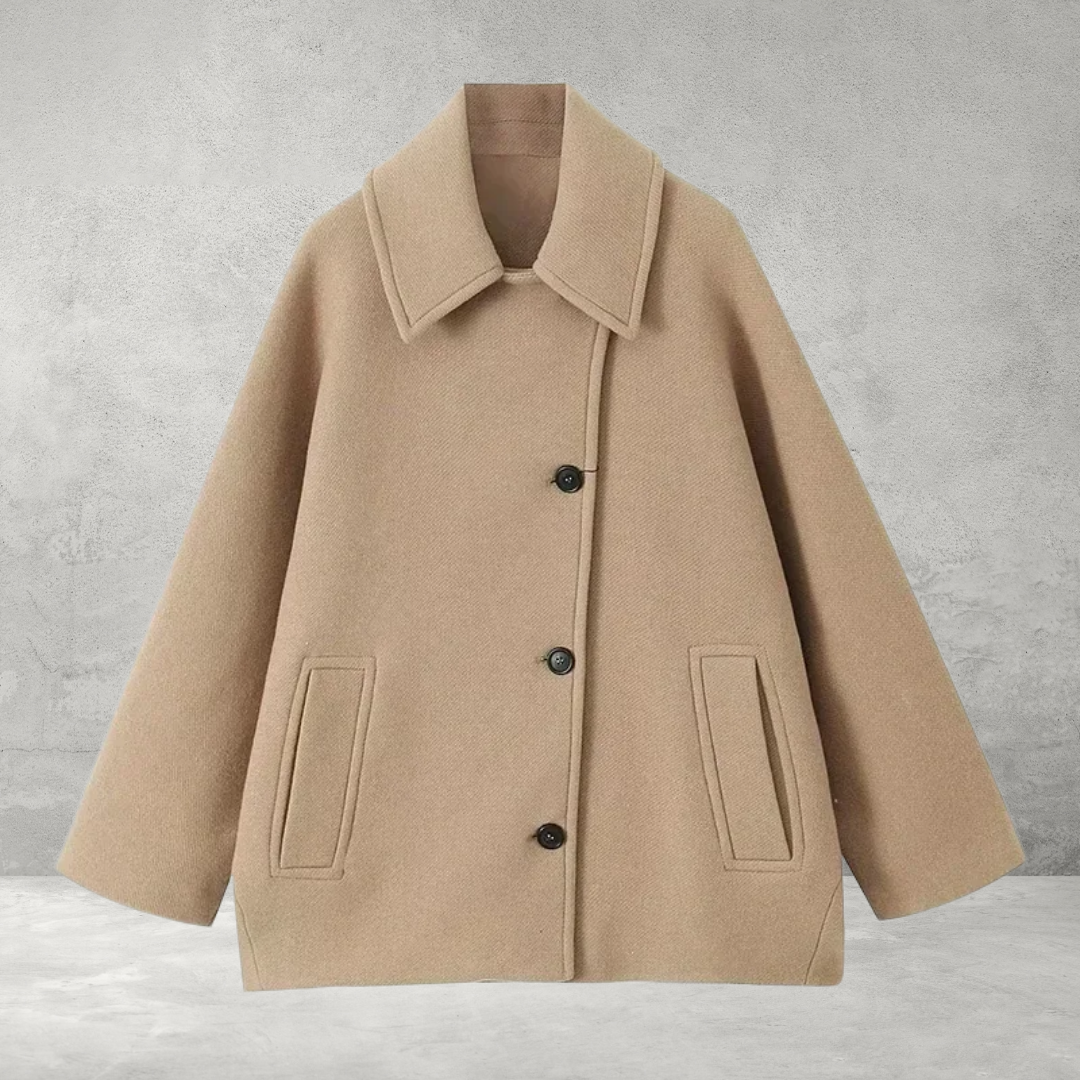 Dames Wollen Jas - Oversized Revers voor Lente