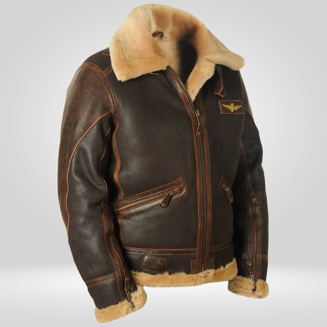 Premium Heren Pilotenjack – Tijdloze Stijl en Comfort