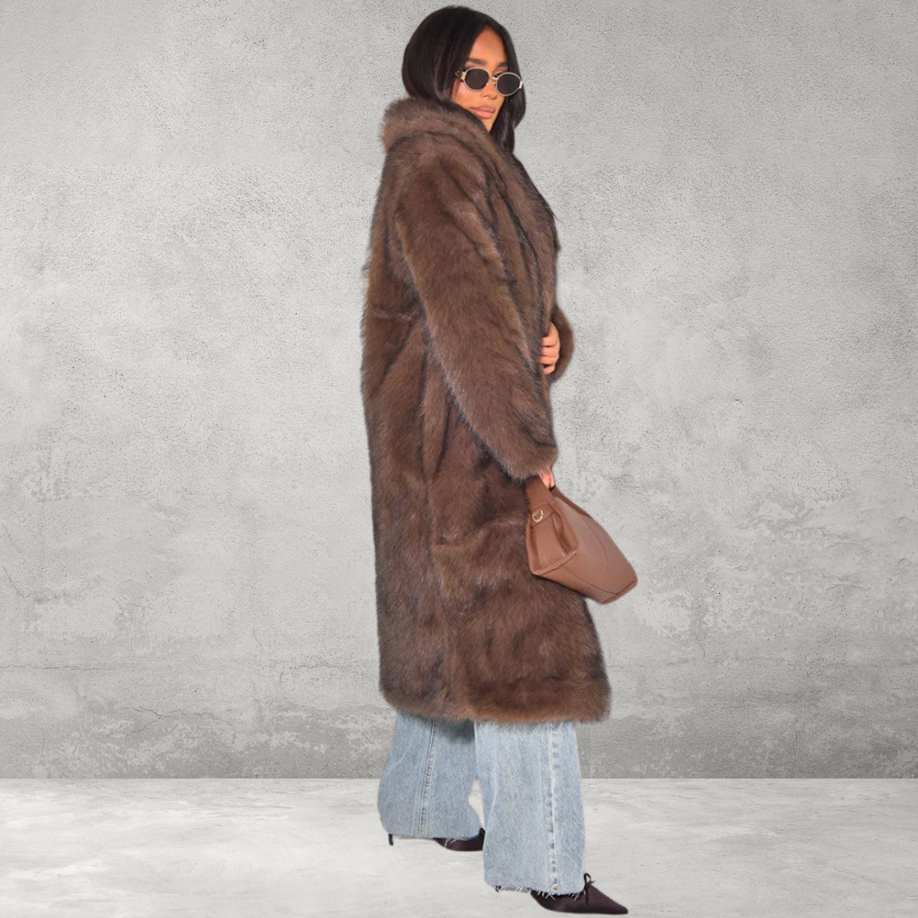 Premium Oversized Fur Coat voor Dames – Luxe en Warm Design