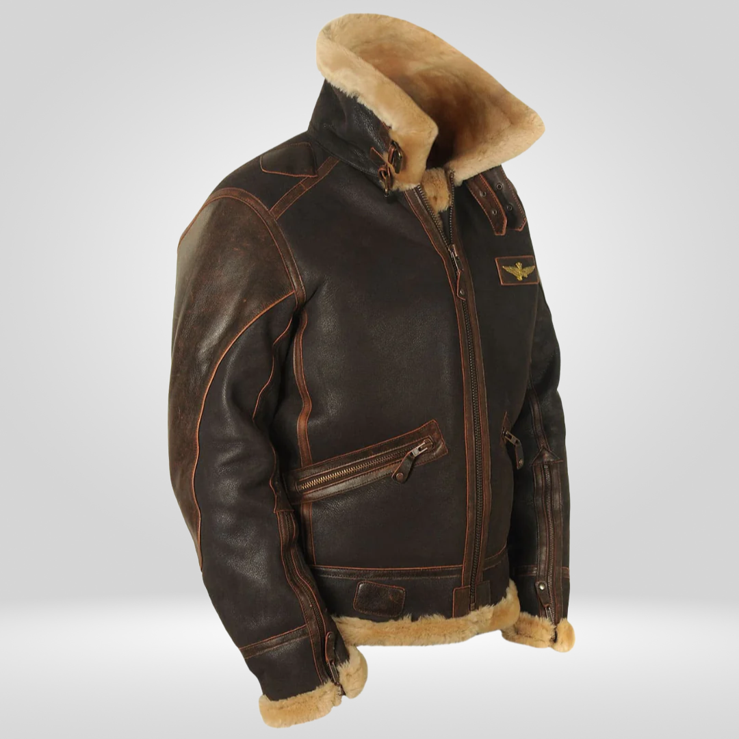 Premium Heren Pilotenjack – Tijdloze Stijl en Comfort