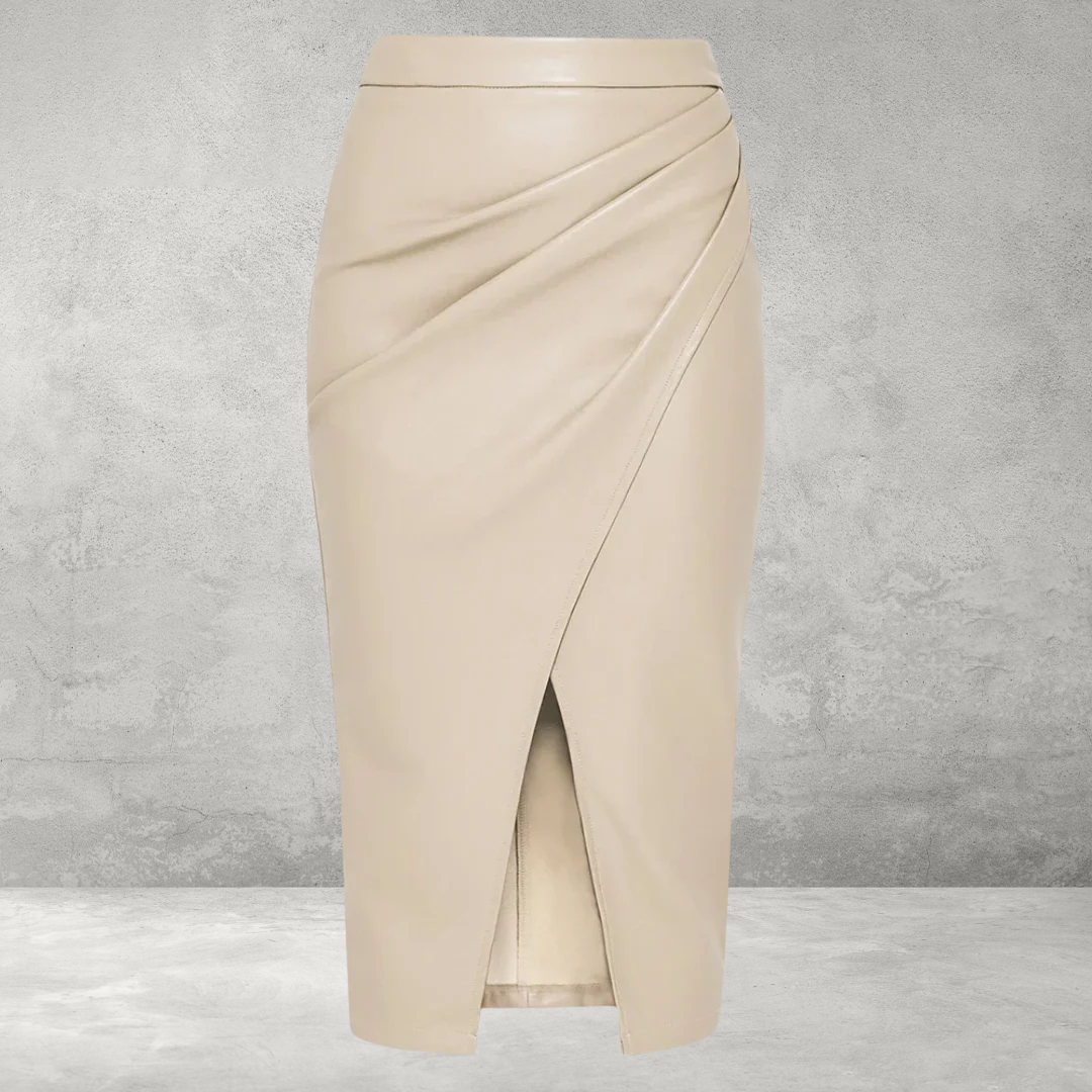 Dames Midi Rok – Hoge Taille, Met Rits