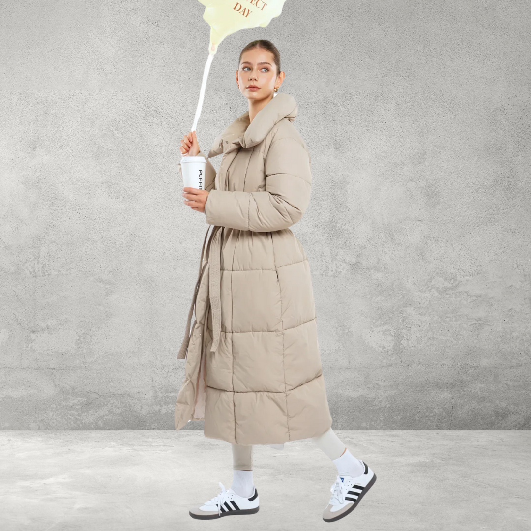 Dames Winter Puffer Jas – Lange Lengte, Waterafstotend en Winddicht Design