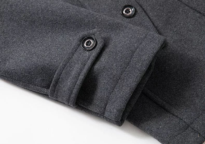 Heren Wintermantel – Luxe Wolmix Jas met Rits en Knopen