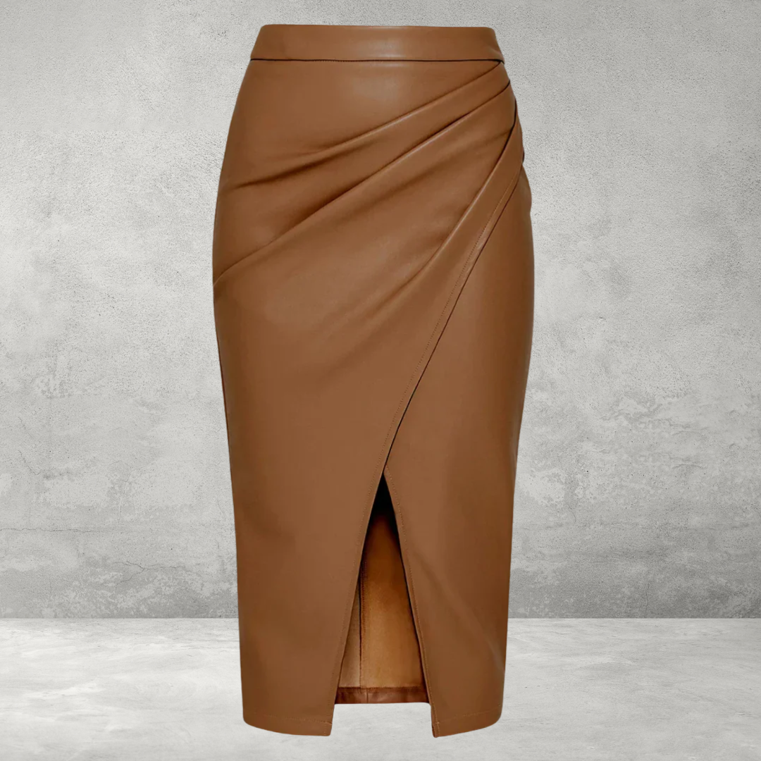 Dames Midi Rok – Hoge Taille, Met Rits