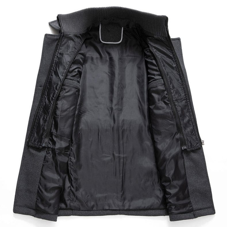 Heren Wintermantel – Luxe Wolmix Jas met Rits en Knopen