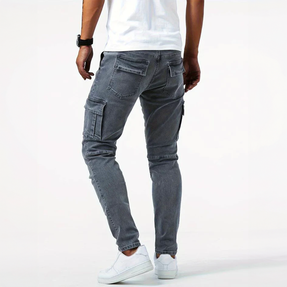 Heren Cargo Jeans – Comfortabel Stretch Denim met Functionele Zakken