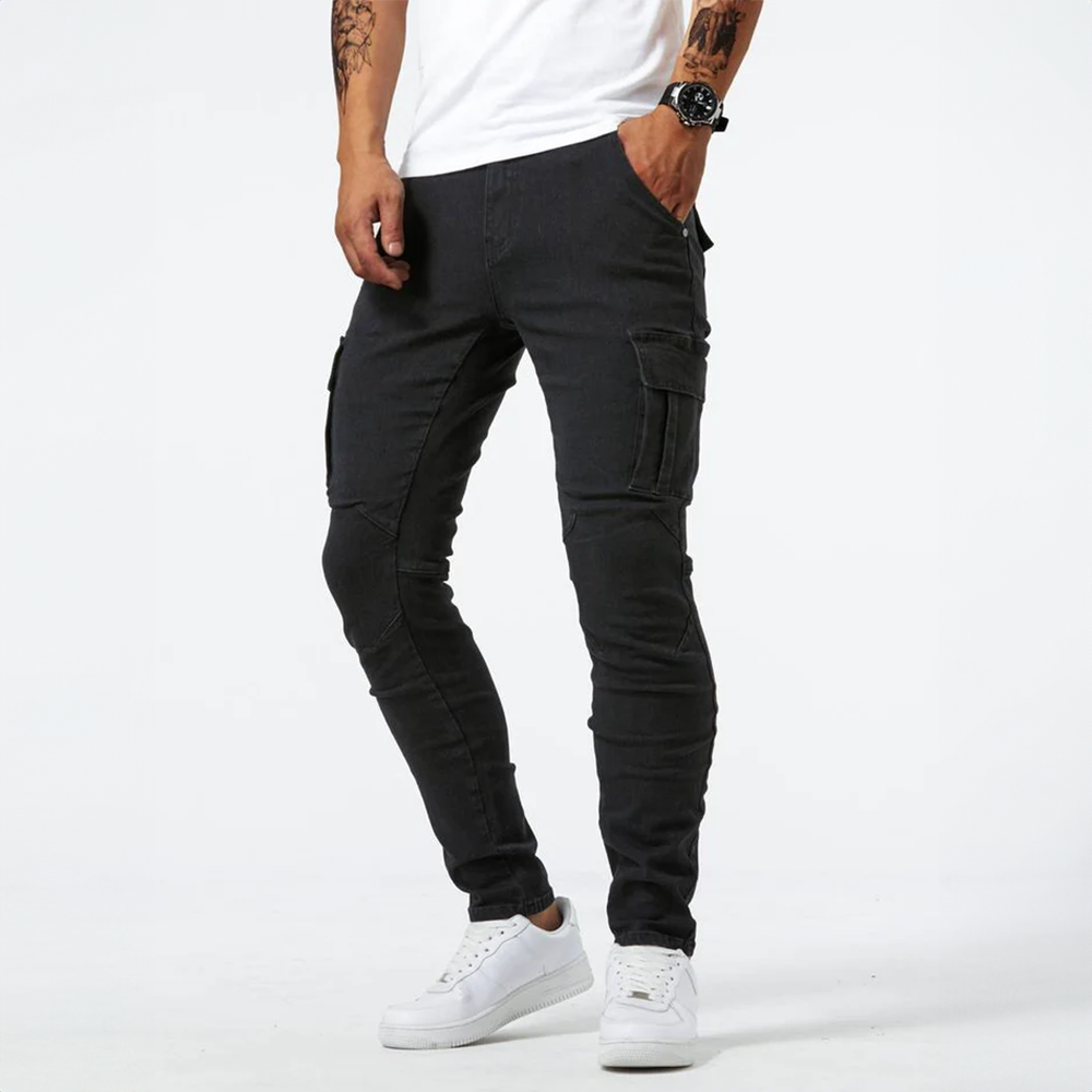 Heren Cargo Jeans – Comfortabel Stretch Denim met Functionele Zakken