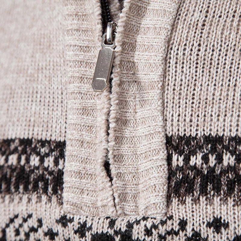 Heren Trui met Halve Rits – Comfortabele Casual Pullover van Katoenmix