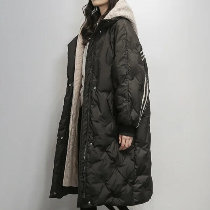 Gewatteerde Dames Manteljas – Elegante en Warme Winterjas met Luxe Afwerking