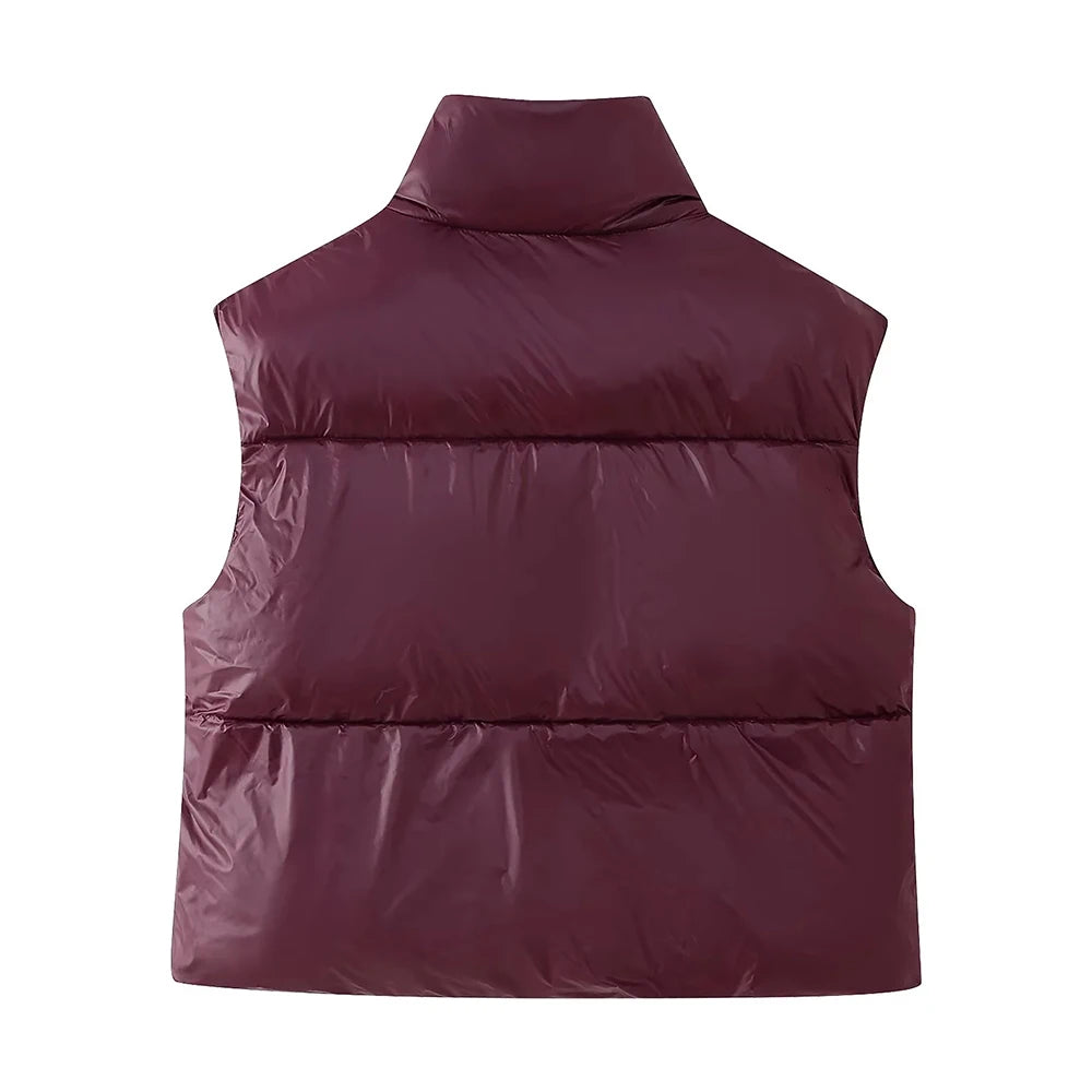 Dames Zipper Waistcoat - Slimming bodywarmer met Staande Hals
