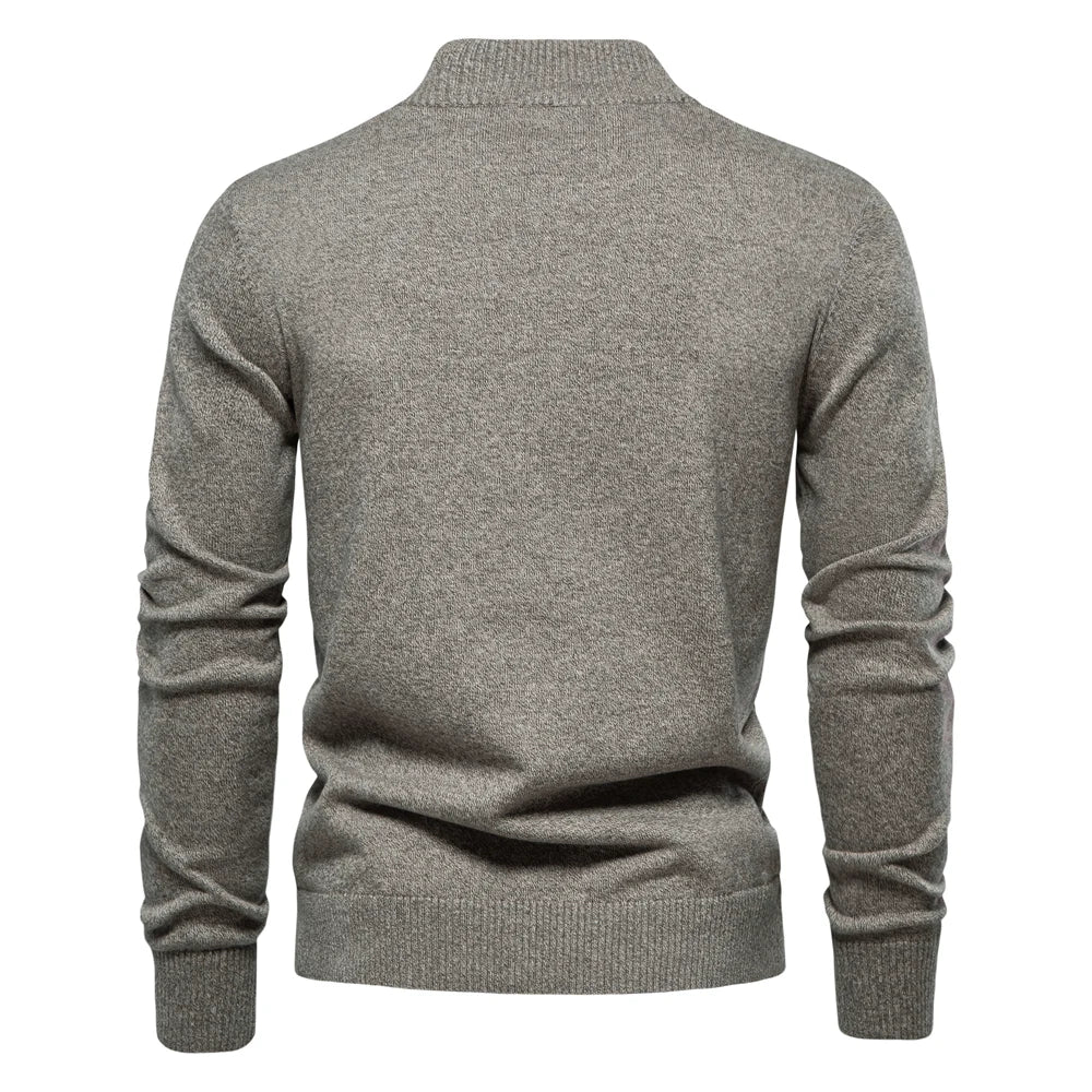 Heren Gebreid Katoenen Vest – Casual Comfort met Mock-Hals