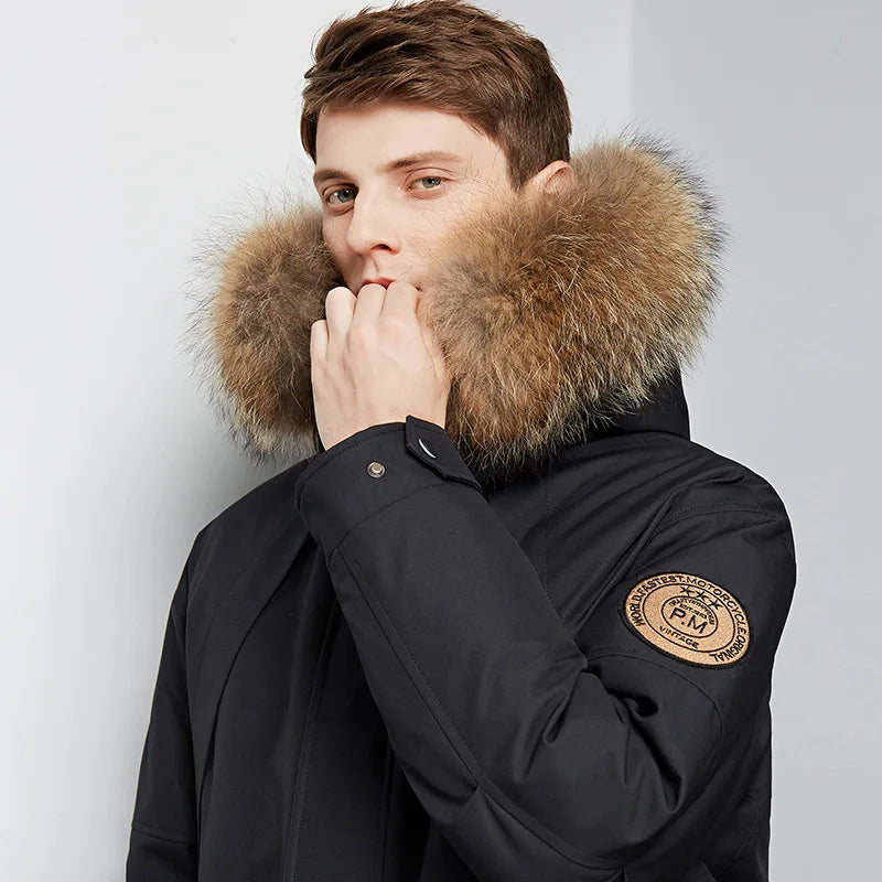 Heren Donsjas – Warme Mid-Length Winterjas met Eendendons