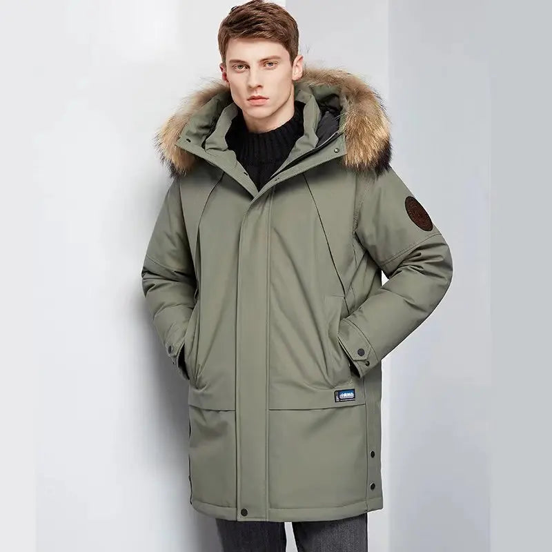 Heren Donsjas – Warme Mid-Length Winterjas met Eendendons