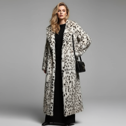 Dames Trenchcoat met Luipaardprint – Warme Nepbont Jas
