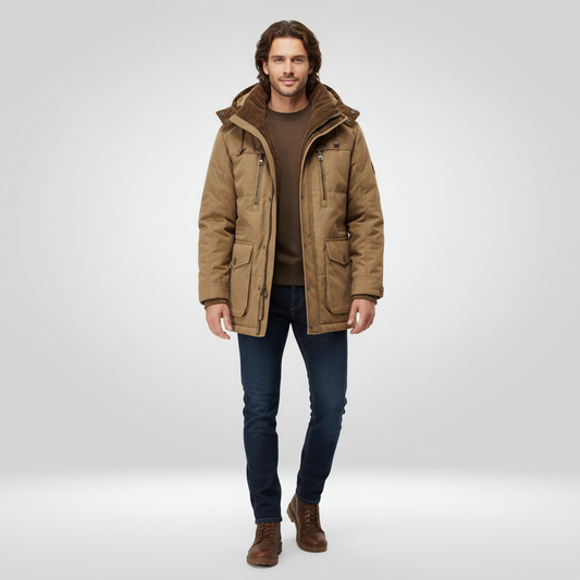 Heren Winterjas – Warme Jas met Capuchon en Diepe Zakken