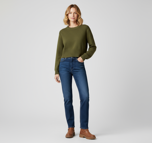 Groene Gebreide Sweater – Zachte en Comfortabele Damestrui