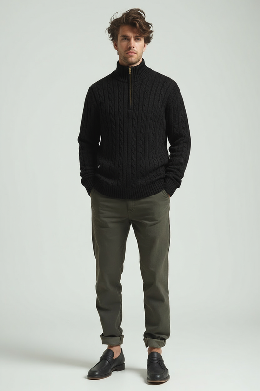 Heren Sweater – Comfortabele Basic Trui met Minimalistisch Design