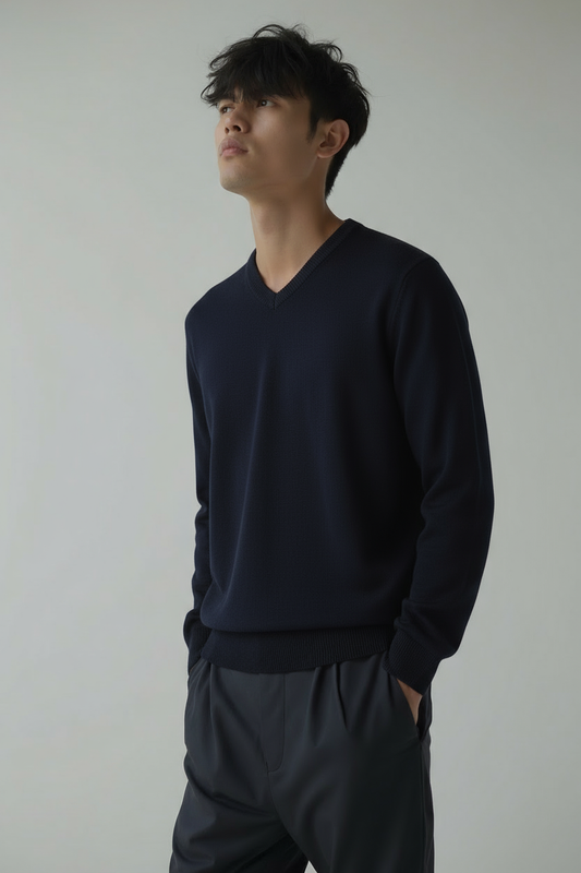 V-Hals Trui – Zachte Gebreide Pullover met Tijdloze Stijl
