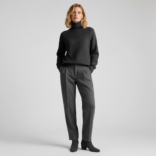 Dames Gebreide Oversized Coltrui – Stijlvolle Warmte