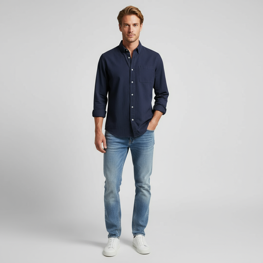 Casual Heren Overhemd – Ademend Katoen met Tijdloze Stijl