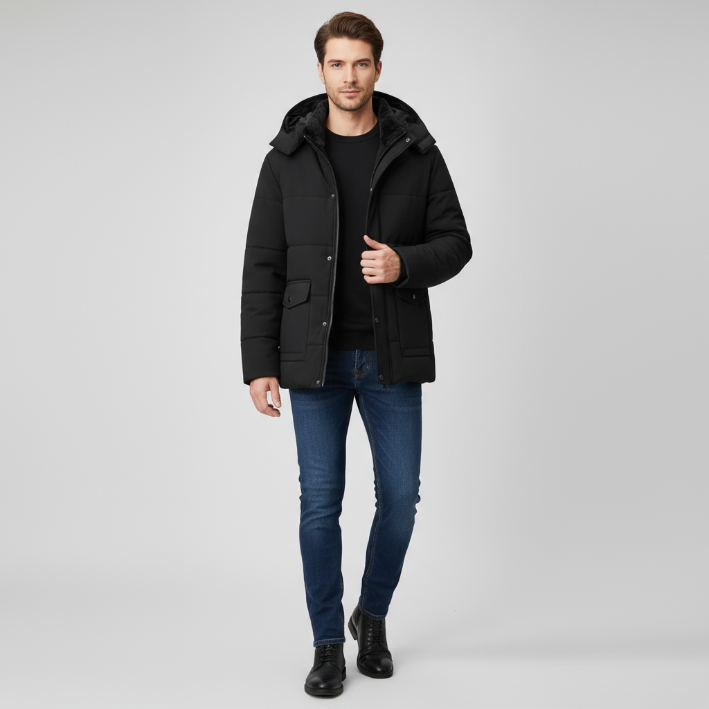 Heren Winterparka – Warme Jas met Fleecevoering