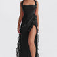 Dames Ruffle Maxi Jurk – Mouwloos, Elegante Pasvorm & Zomerlook