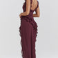 Dames Ruffle Maxi Jurk – Mouwloos, Elegante Pasvorm & Zomerlook