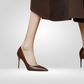 Dames Hoge Hakken - Bruine Comfortabele Stiletto Schoenen