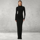 Maxi Jurk voor Dames – Met Lange Mouwen en Hoge Taille