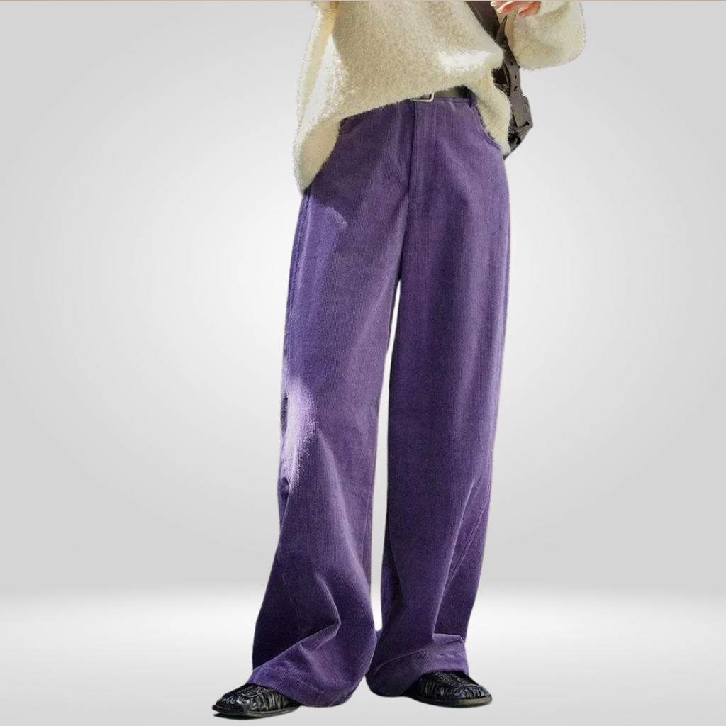Corduroy Elegance Damesbroek | Stijlvolle en Comfortabele Broek in Paars