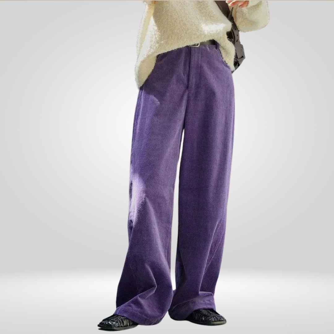 Corduroy Elegance Damesbroek | Stijlvolle en Comfortabele Broek in Paars