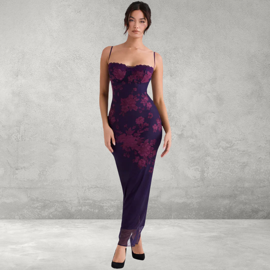 Dames Mesh Bodycon Maxi Jurk –Mouwloos & Elegant voor Zomerfeest