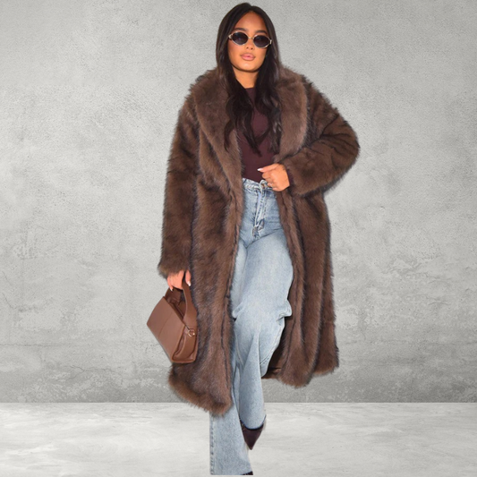 Premium Oversized Fur Coat voor Dames – Luxe en Warm Design