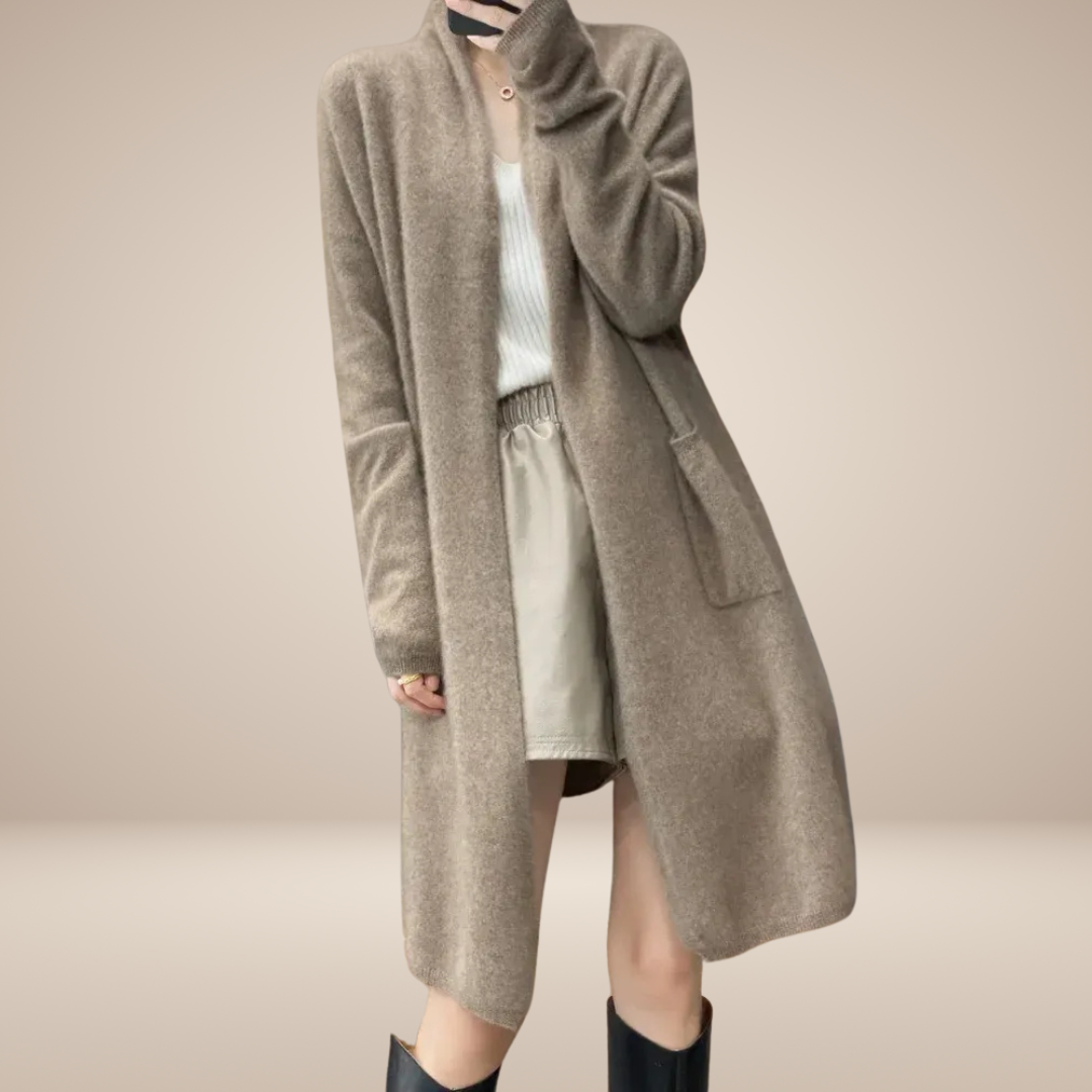 Merino Wol Dames Vest – Lang en Elegant voor Lente & Herfst