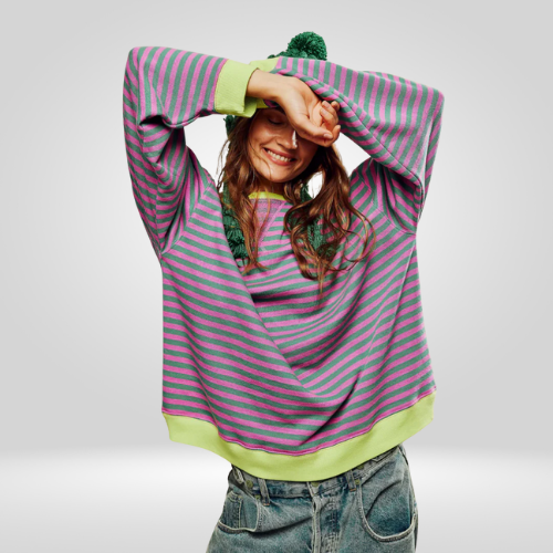 Gestreepte oversized Dames trui