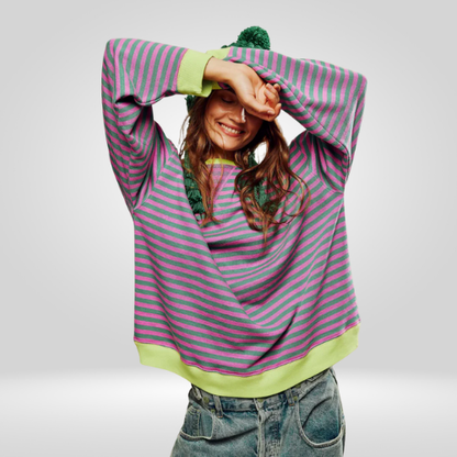 Gestreepte oversized Dames trui
