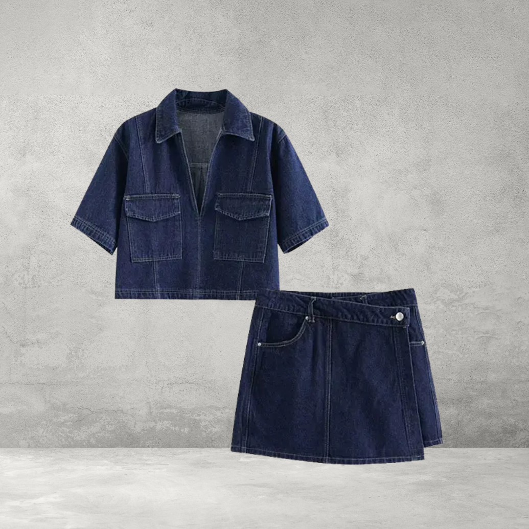 Dames Denim Zomer Set – Slim Fit