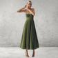 Dames Bustier Midi Jurk – Feestjurk