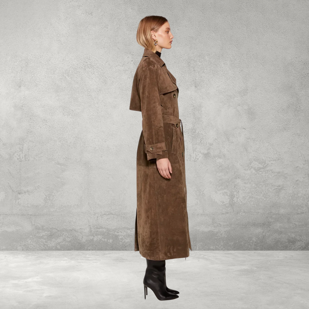 Suede Trenchcoat voor Dames