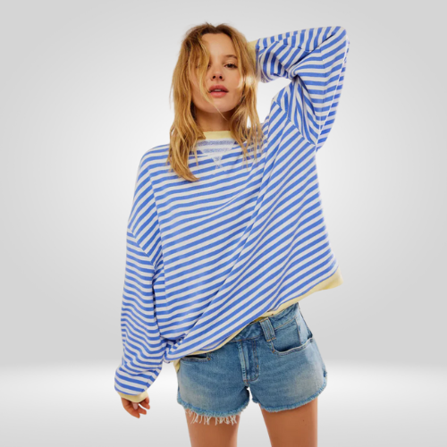 Gestreepte oversized Dames trui