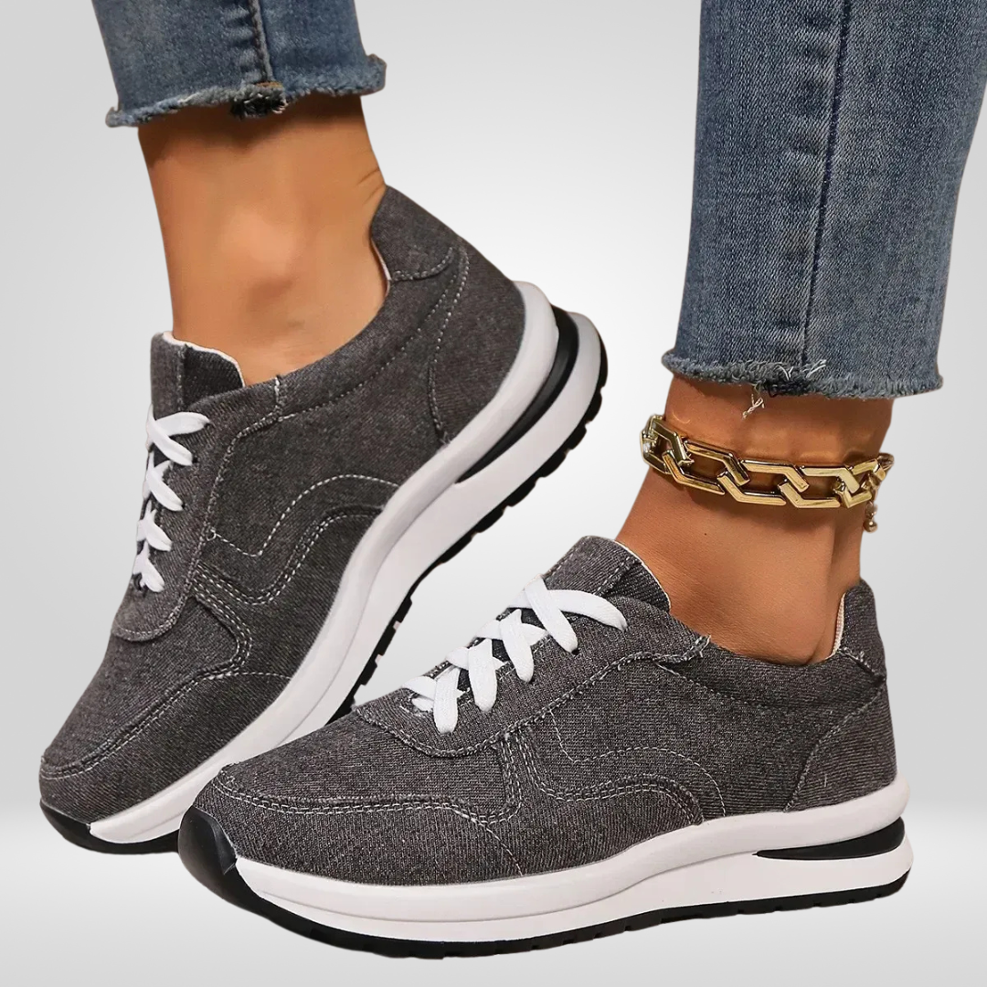 Dames Denim Sneakers –Dikke Zool & Comfortabele Pasvorm