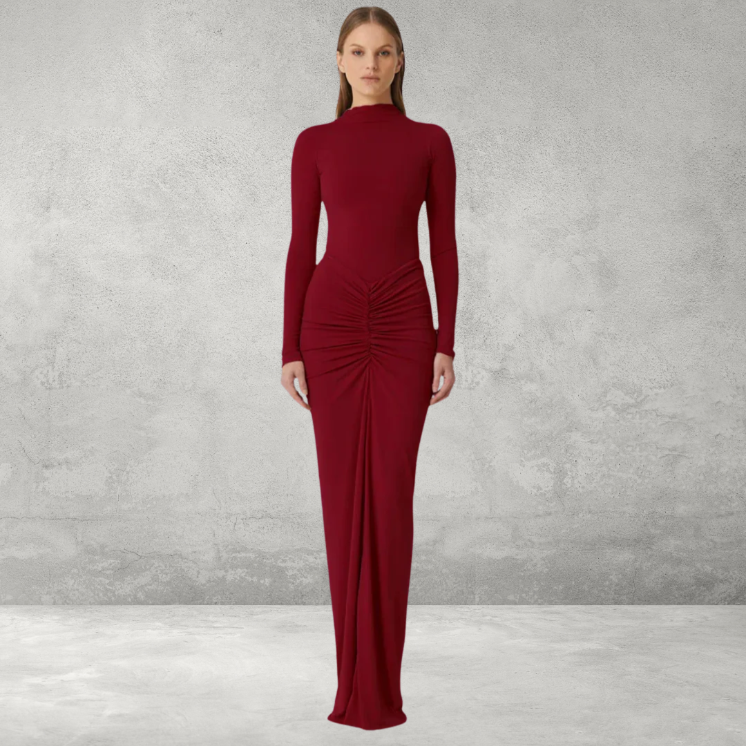 Maxi Jurk voor Dames – Met Lange Mouwen en Hoge Taille