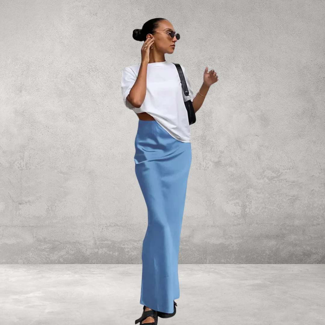 Elegante Satijn Trompetrok – Slanke Hoge Taille Rok voor Dames